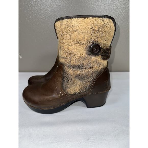 Dansko Harper Brown Oiled Leather Shearling Lined Calf Foldover Ankle Boots US 8 - Picture 5 of 12